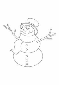 Desenho de Boneco de Neve para imprimir