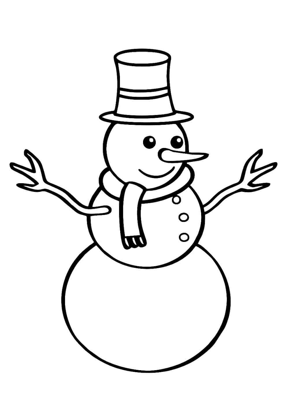 Desenho de Boneco de Neve para imprimir