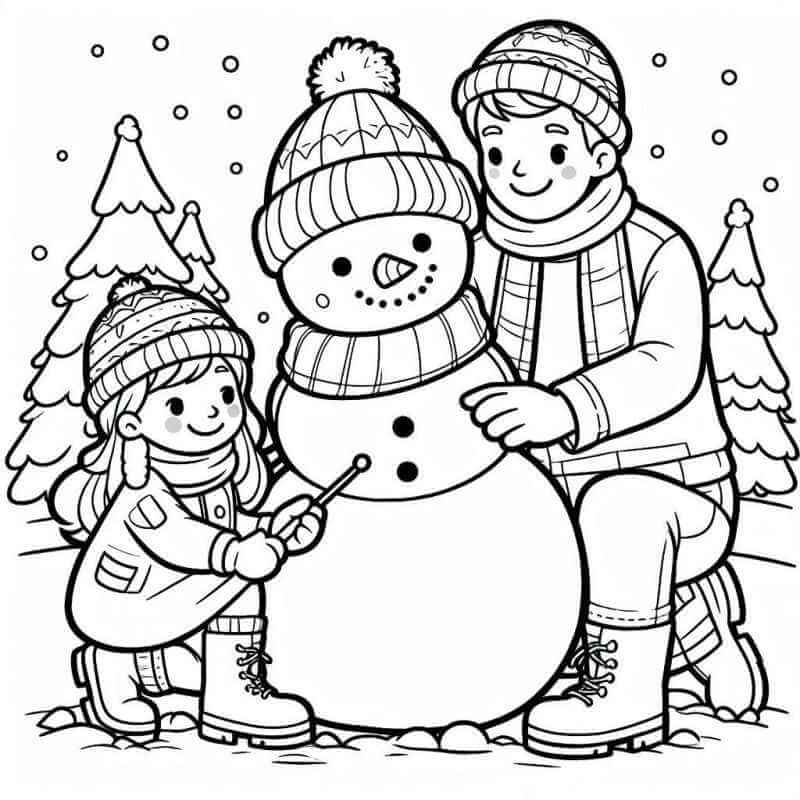 Desenho de Boneco de Neve para imprimir