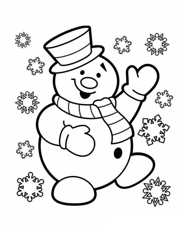 Desenho de Boneco de Neve para imprimir