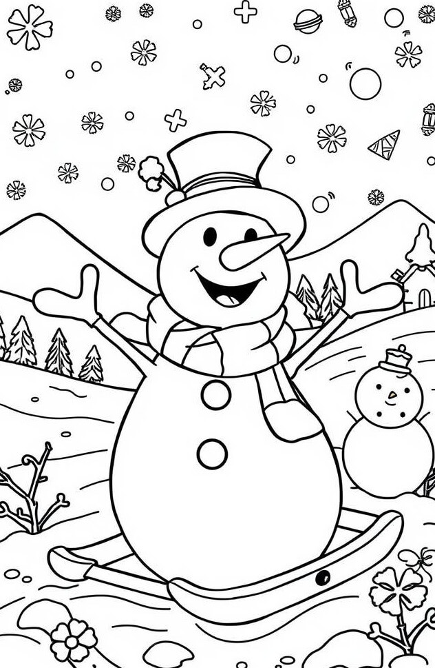 Desenho de Boneco de Neve para imprimir
