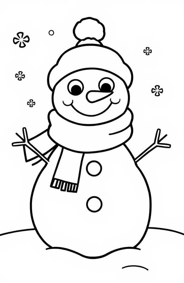 Desenho de Boneco de Neve para imprimir