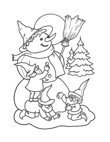 Desenho de Boneco de Neve para imprimir