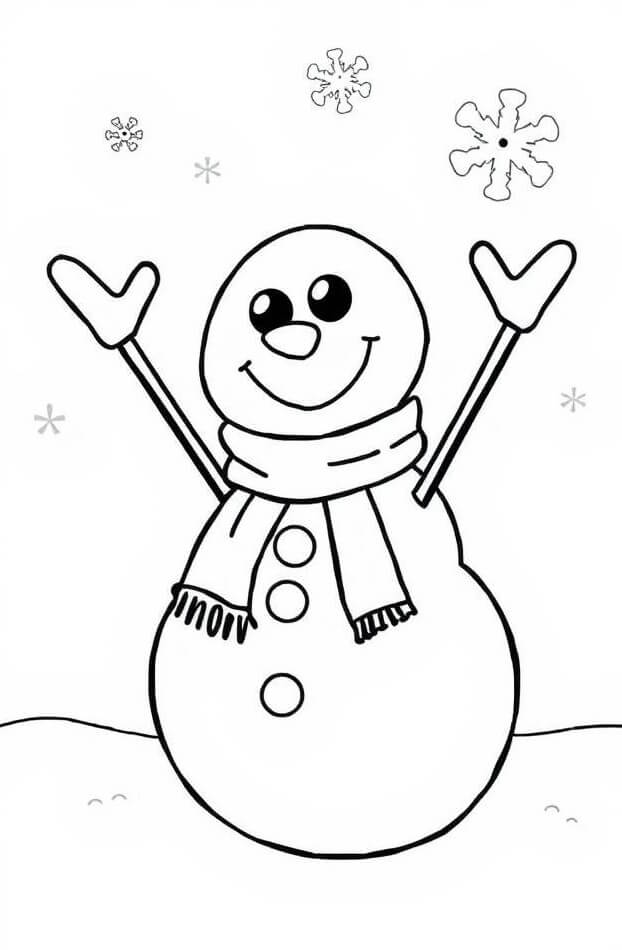 Desenho de Boneco de Neve para imprimir