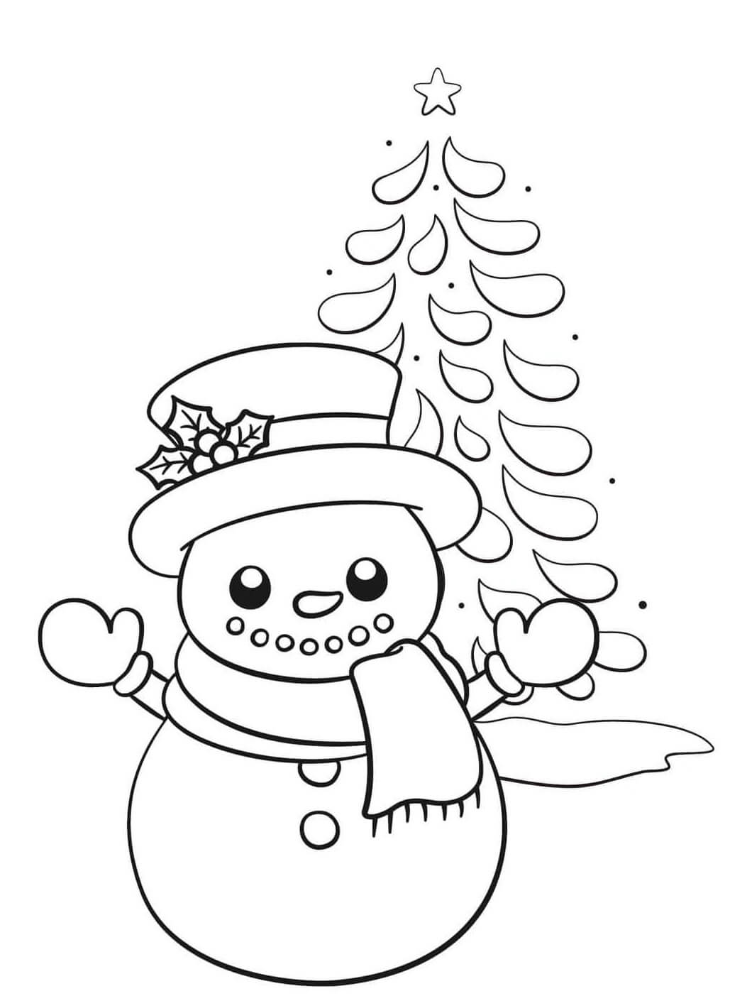 Desenho de Boneco de Neve para imprimir
