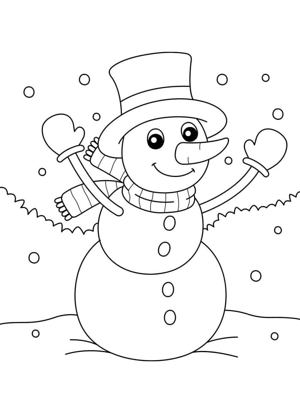 Desenho de Boneco de Neve para imprimir