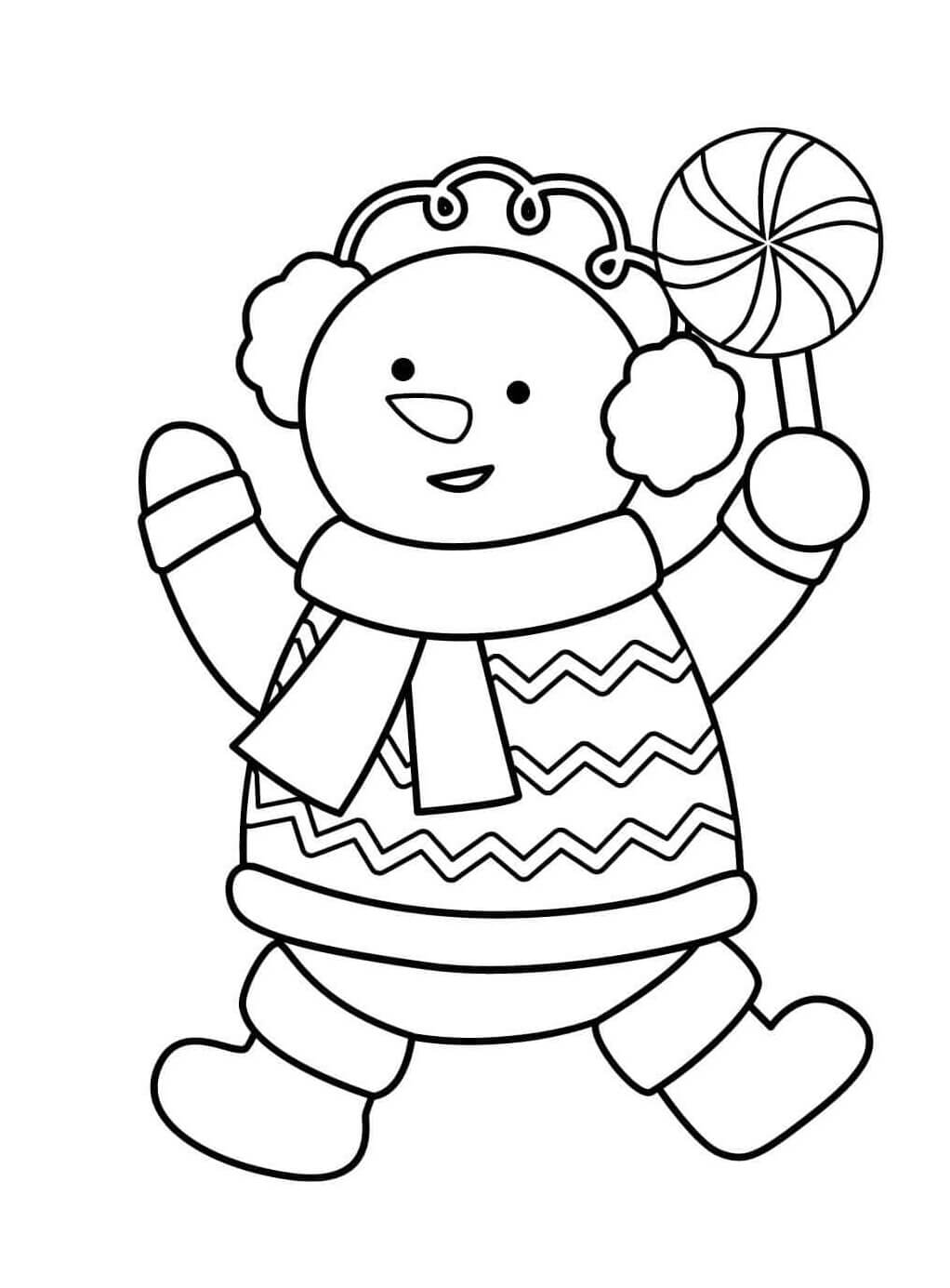 Desenho de Boneco de Neve para imprimir