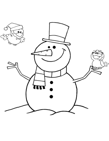Desenho de Boneco de Neve para imprimir