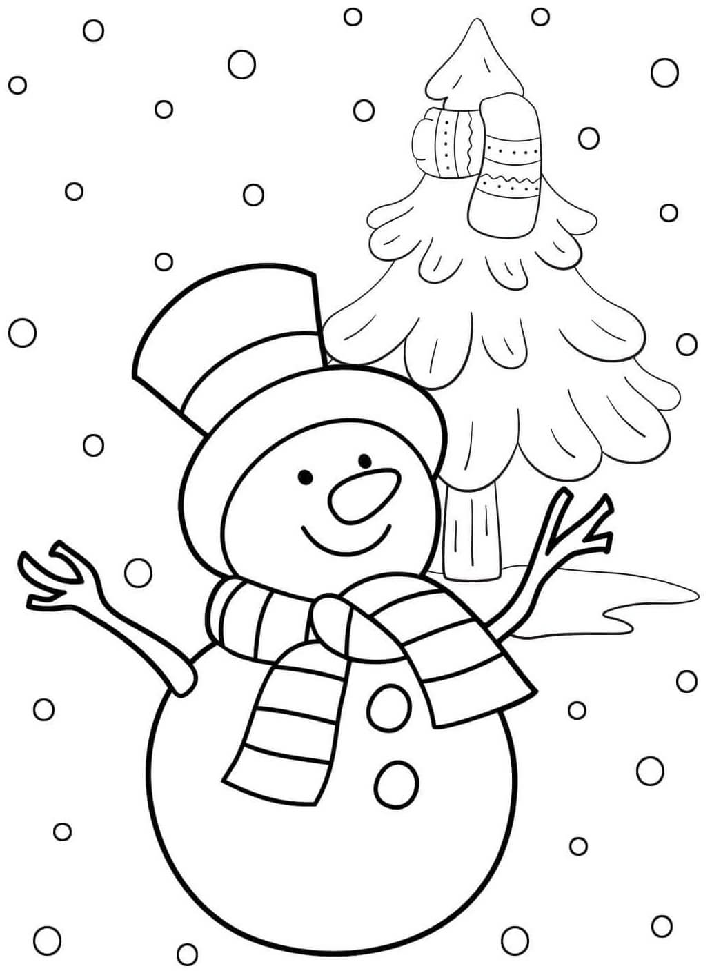 Desenho de Boneco de Neve para imprimir