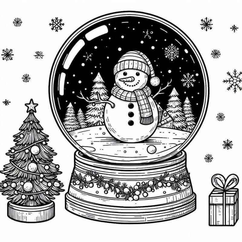 Desenho de Boneco de Neve para imprimir