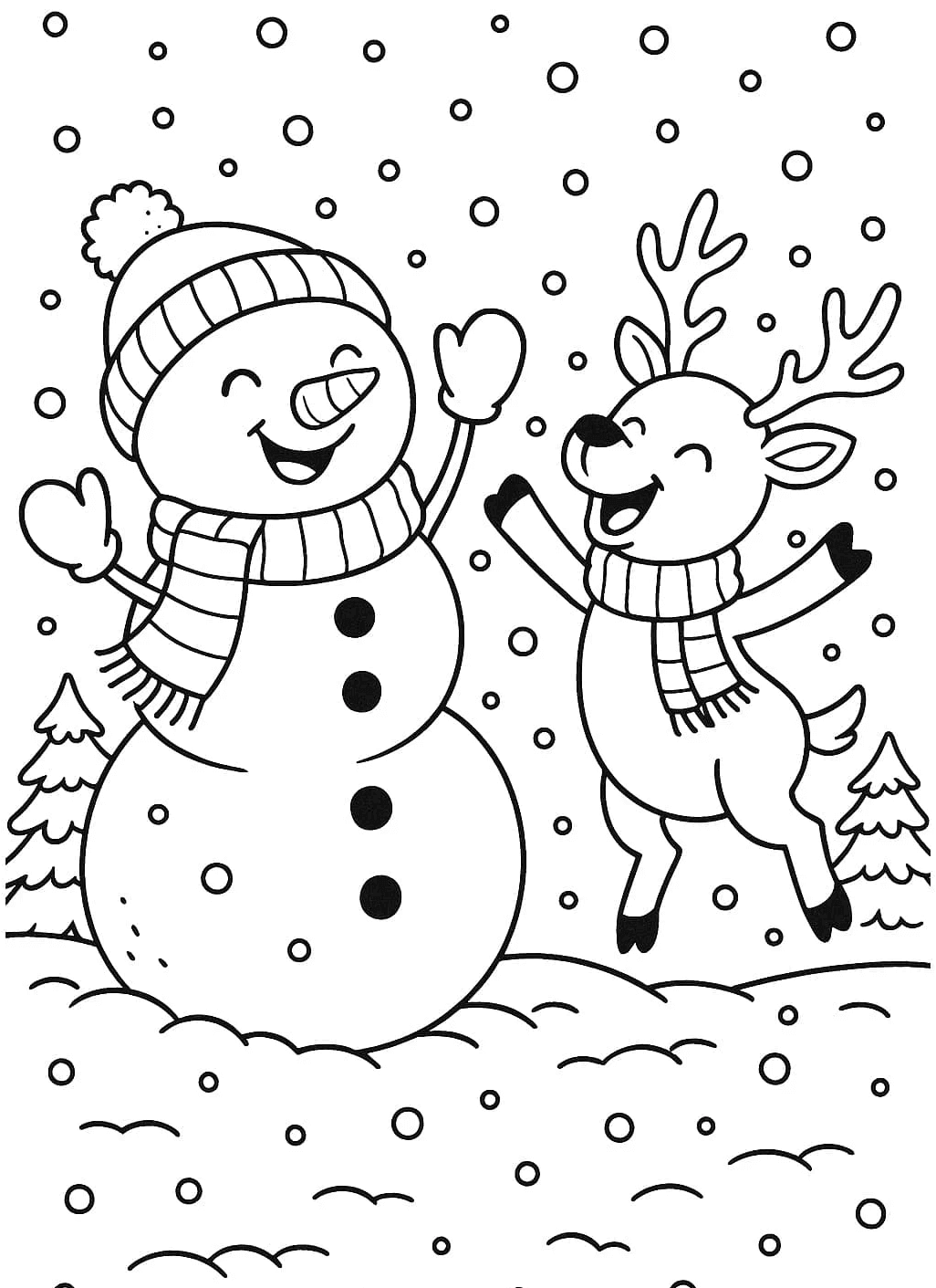 Desenho de Boneco de Neve para imprimir