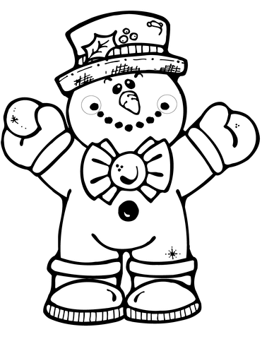 Desenho de Boneco de Neve para imprimir