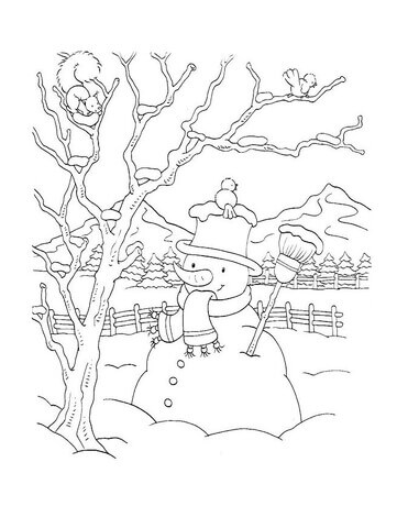 Desenho de Boneco de Neve para imprimir