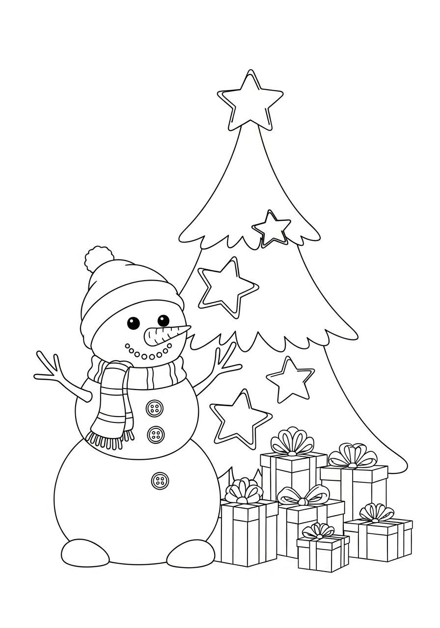 Desenho de Boneco de Neve para imprimir