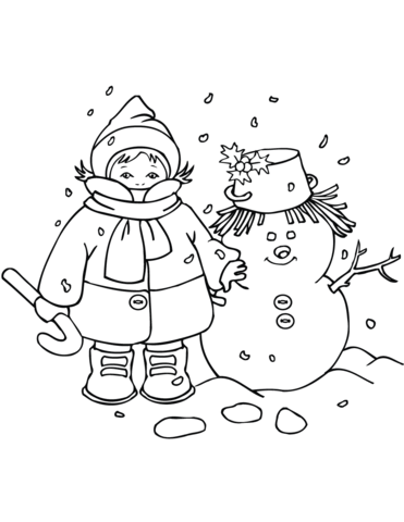 Desenho de Boneco de Neve para imprimir