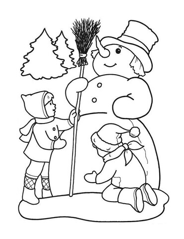 Desenho de Boneco de Neve para imprimir