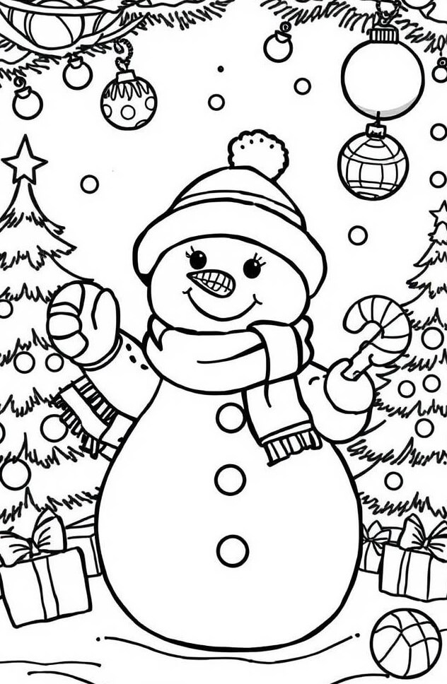 Desenho de Boneco de Neve para imprimir