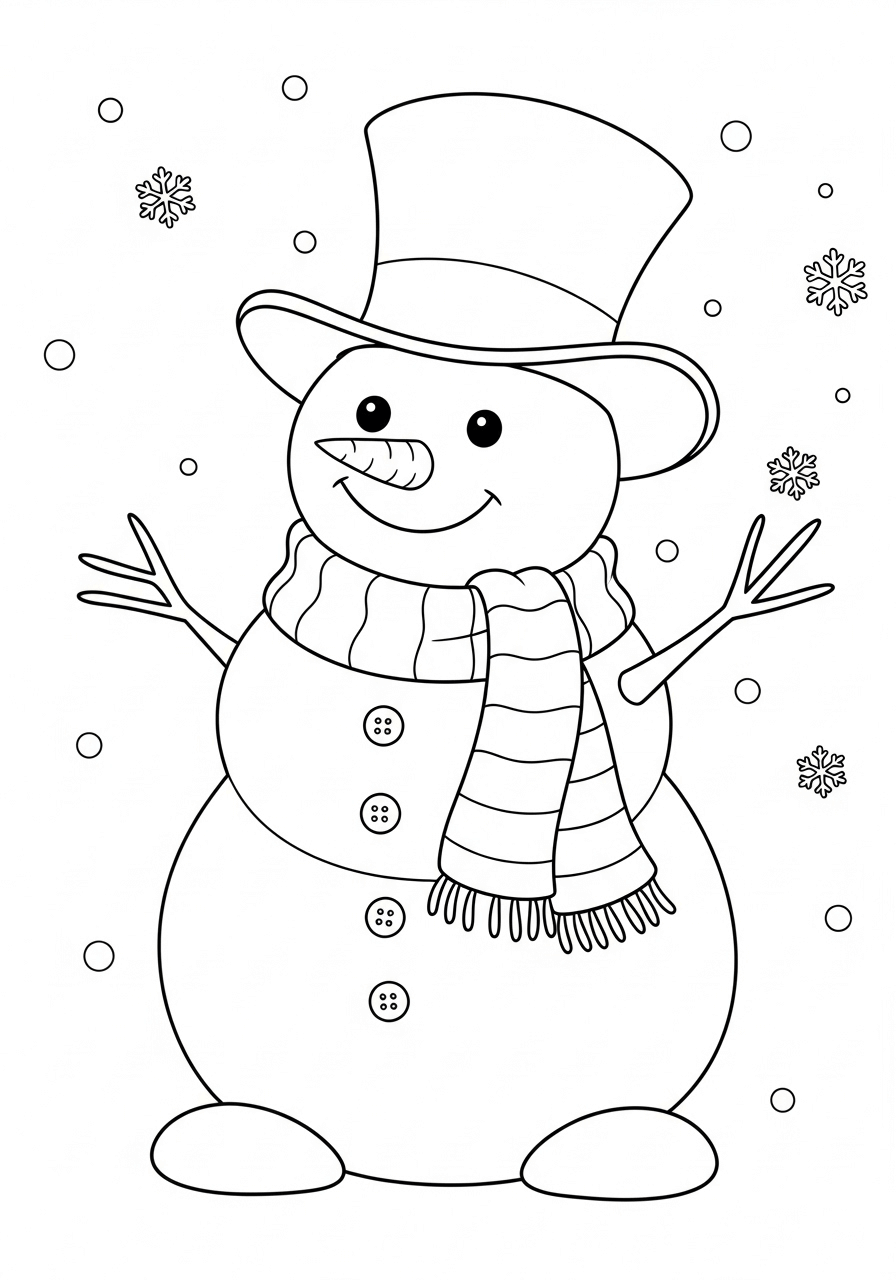 Desenho de Boneco de Neve para imprimir