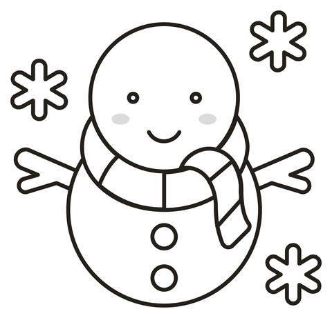 Desenho de Boneco de Neve para imprimir