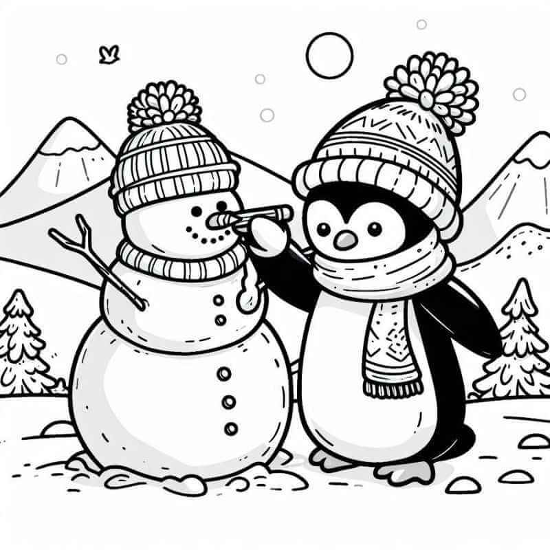 Desenho de Boneco de Neve para imprimir