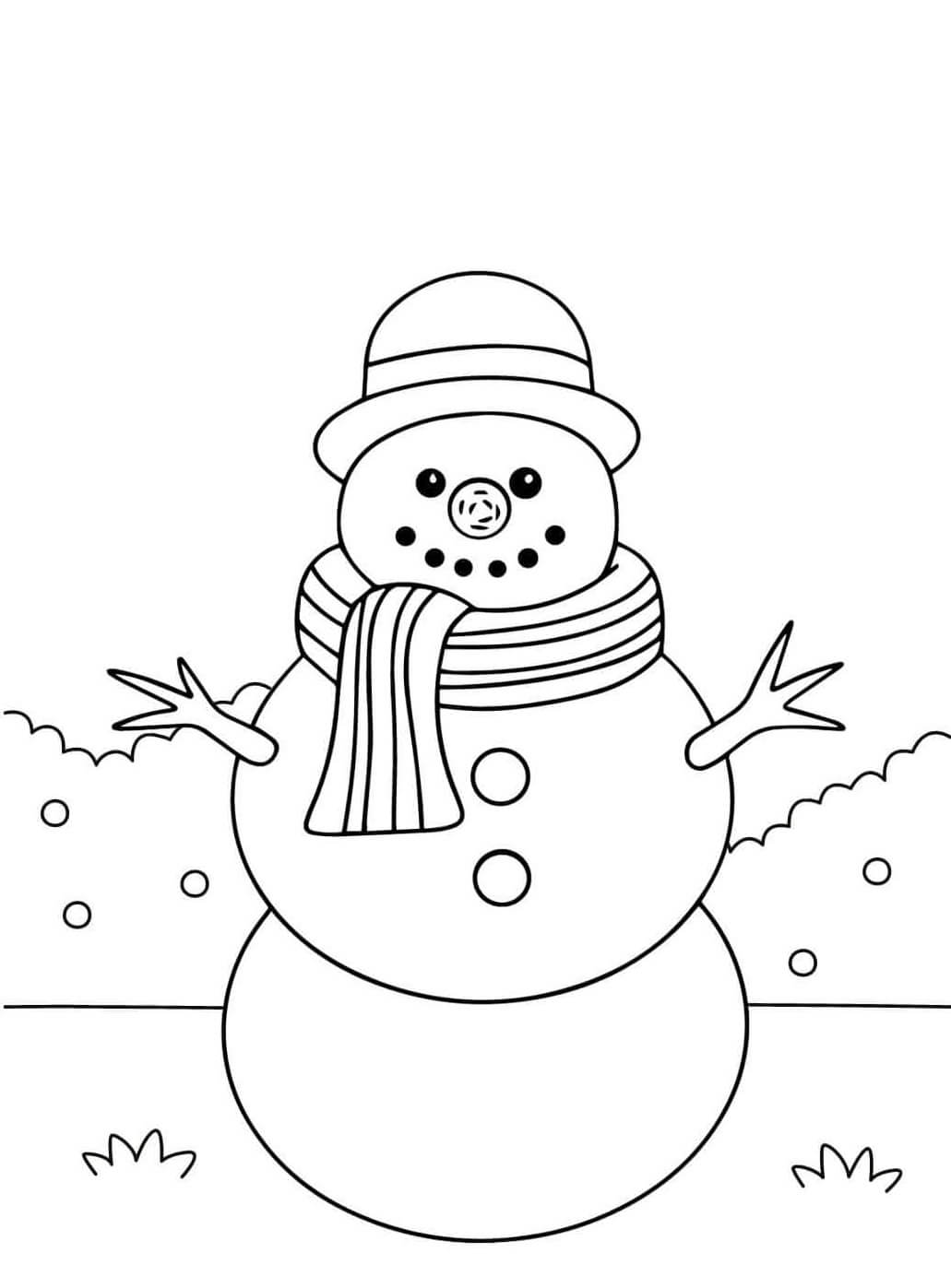 Desenho de Boneco de Neve para imprimir