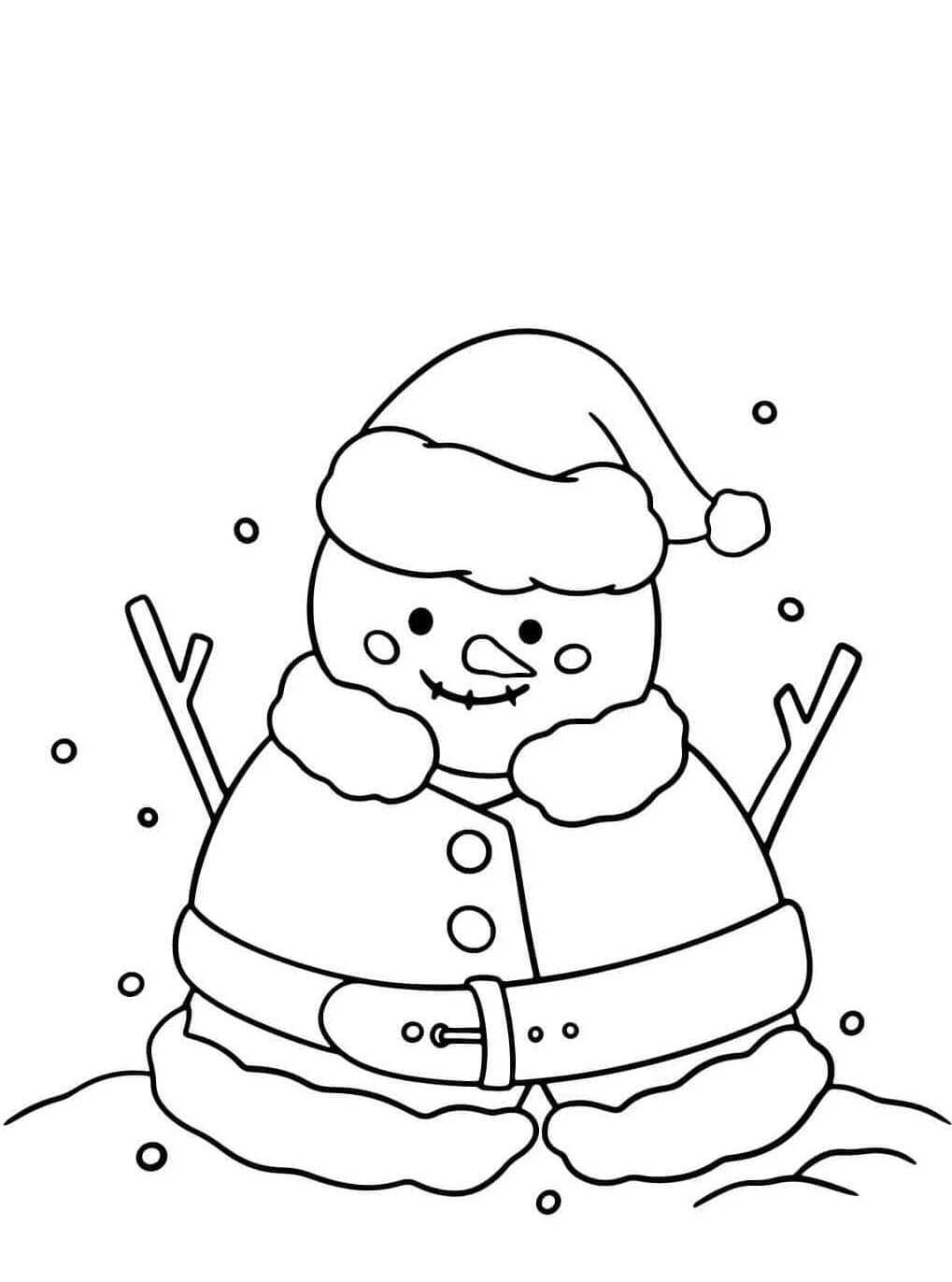 Desenho de Boneco de Neve para imprimir
