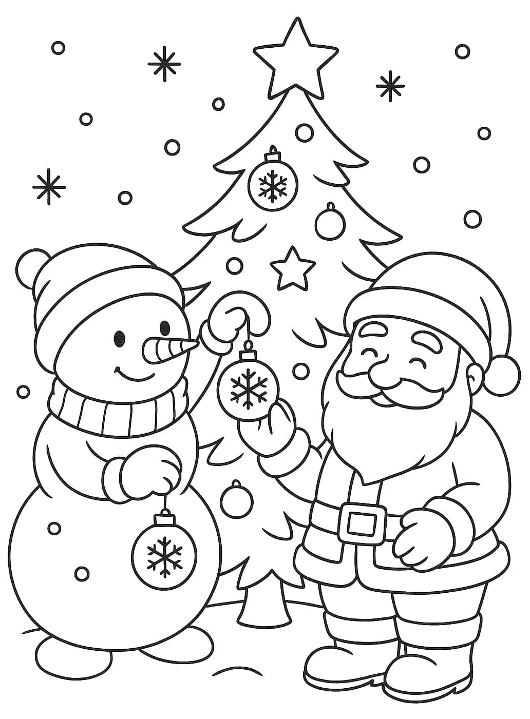 Desenho de Boneco de Neve para imprimir