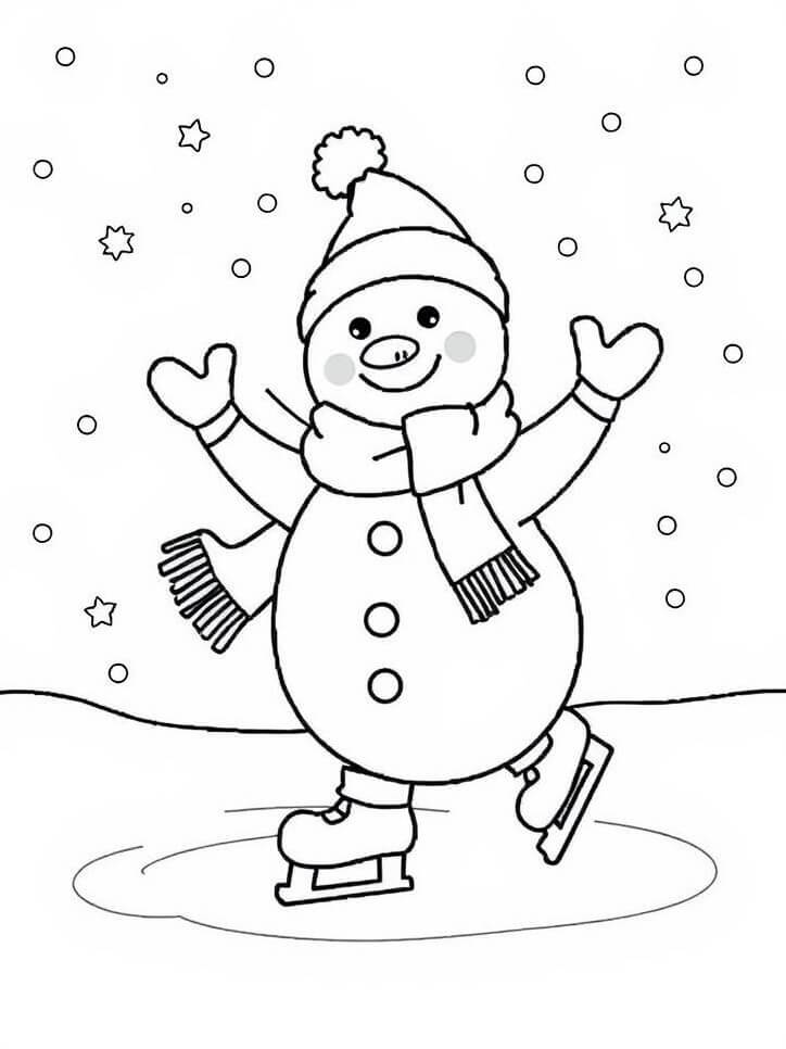 Desenho de Boneco de Neve para imprimir