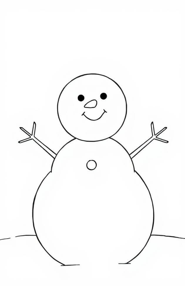 Desenho de Boneco de Neve para imprimir