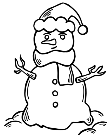 Desenho de Boneco de Neve para imprimir