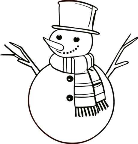 Desenho de Boneco de Neve para imprimir