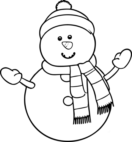 Desenho de Boneco de Neve para imprimir