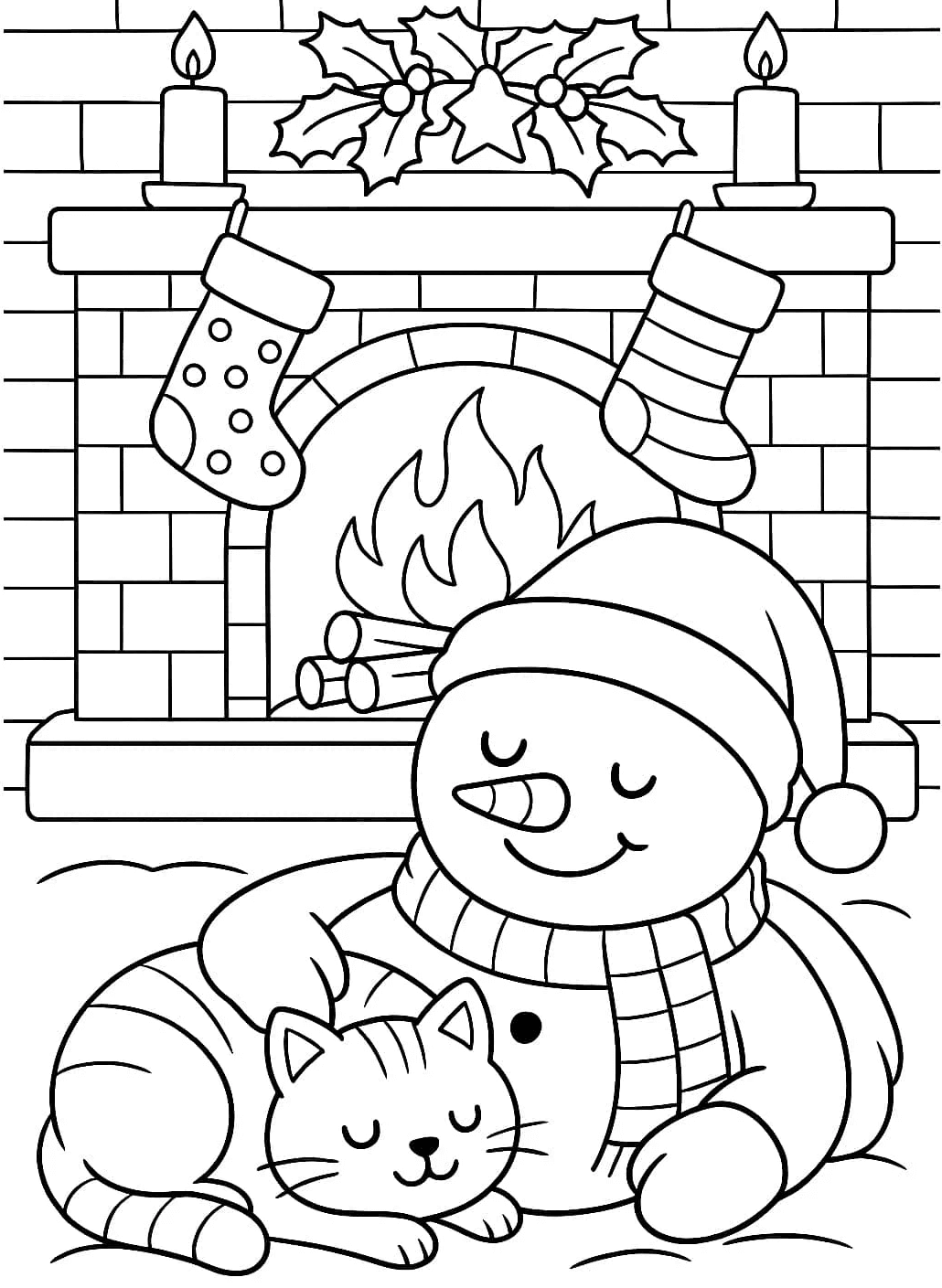 Desenho de Boneco de Neve para imprimir