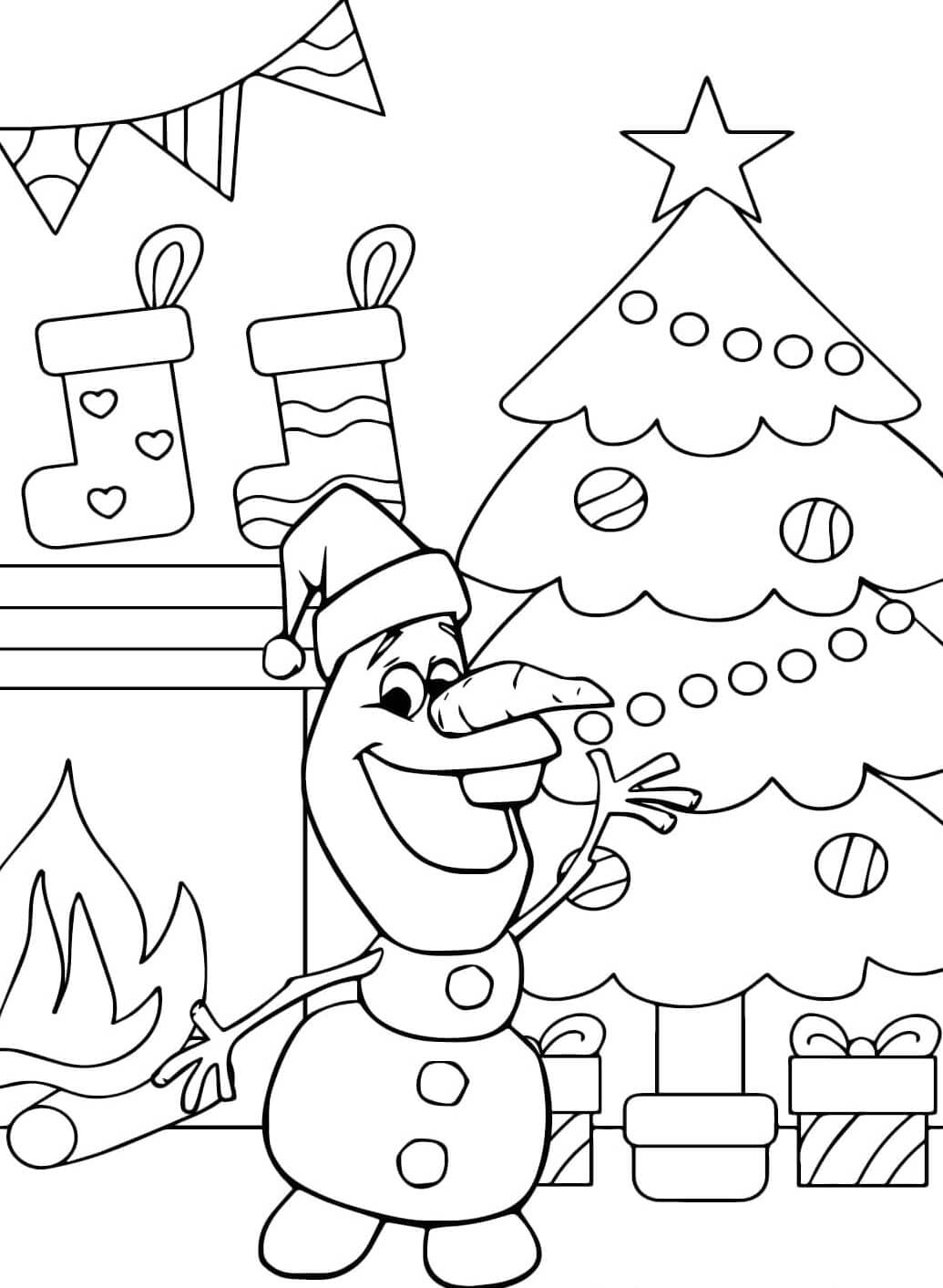 Desenho de Boneco de Neve para imprimir