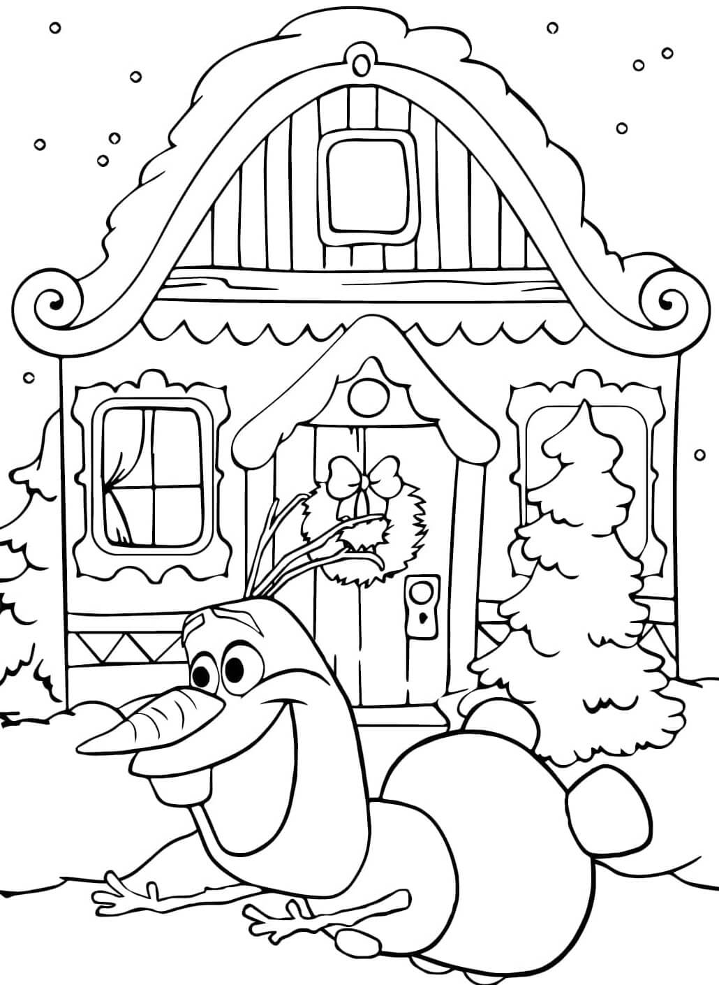 Desenho de Boneco de Neve para imprimir