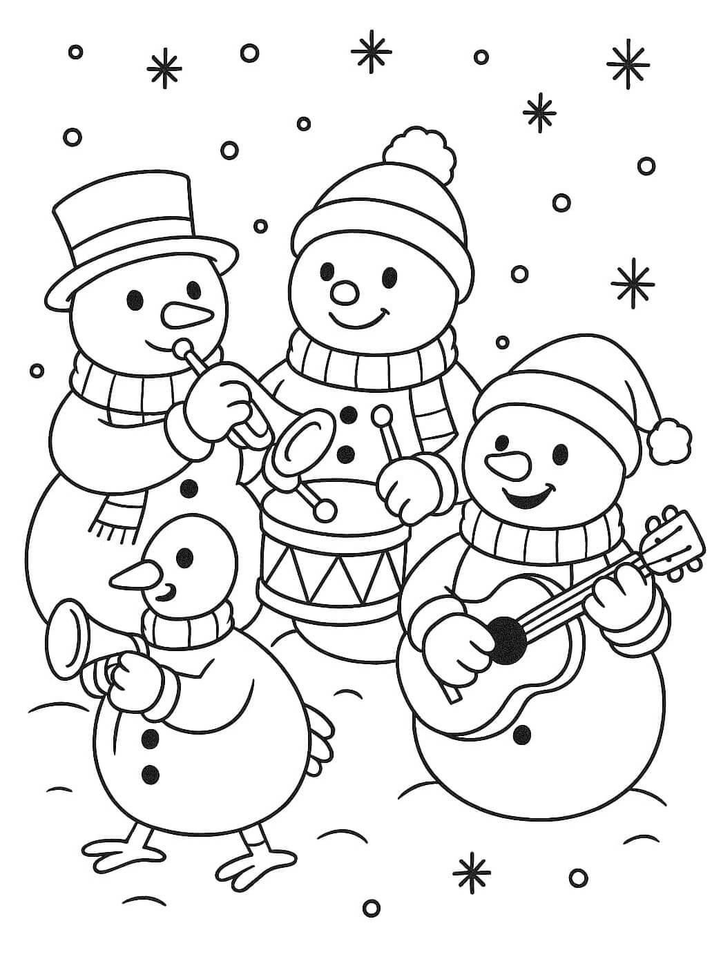 Desenho de Boneco de Neve para imprimir