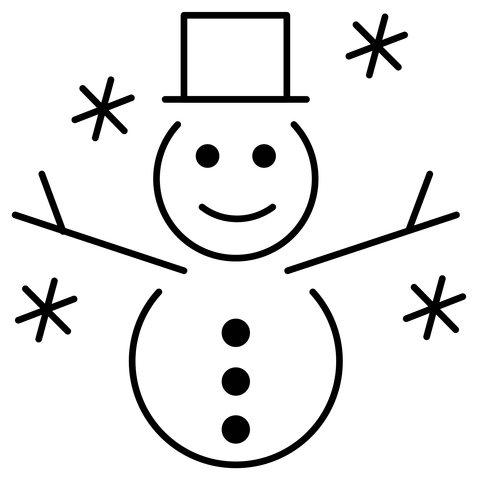 Desenho de Boneco de Neve para imprimir