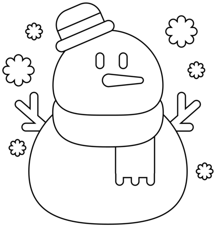 Desenho de Boneco de Neve para imprimir