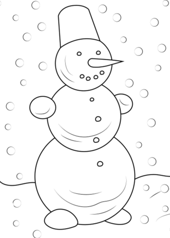 Desenho de Boneco de Neve para imprimir