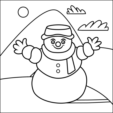 Desenho de Boneco de Neve para imprimir
