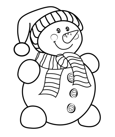 Desenho de Boneco de Neve para imprimir