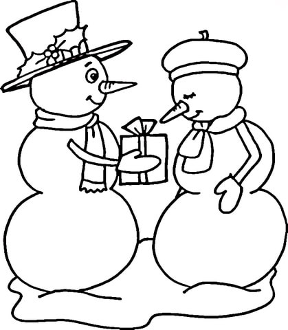 Desenho de Boneco de Neve para imprimir