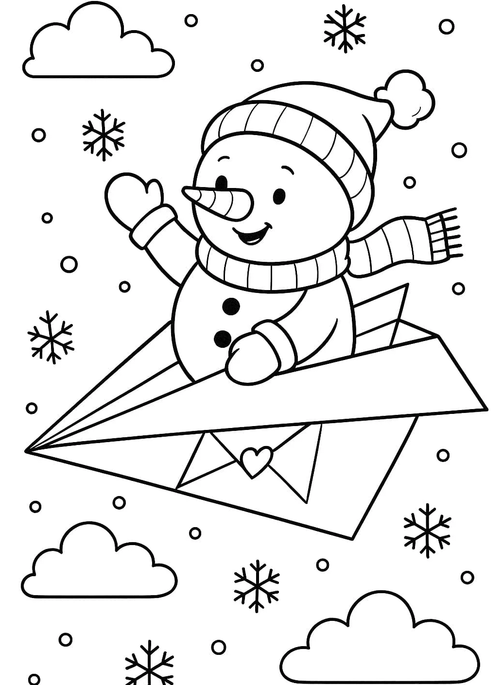Desenho de Boneco de Neve para imprimir