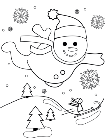 Desenho de Boneco de Neve para imprimir