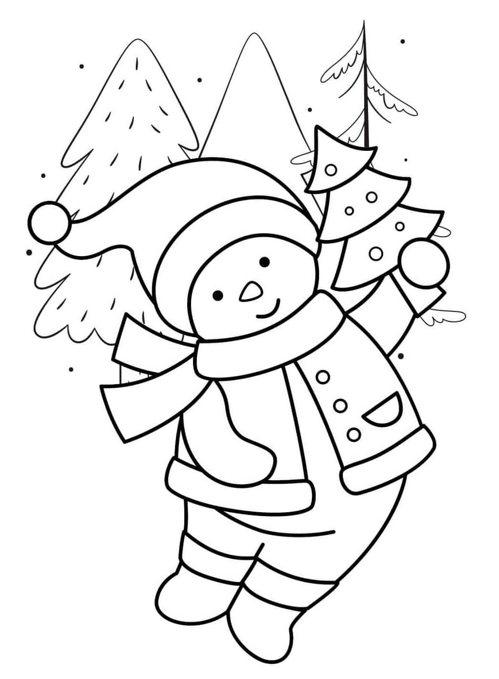 Desenho de Boneco de Neve para imprimir