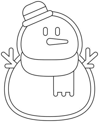 Desenho de Boneco de Neve para imprimir