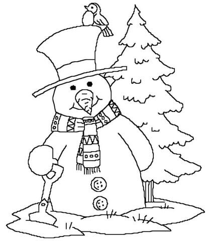 Desenho de Boneco de Neve para imprimir