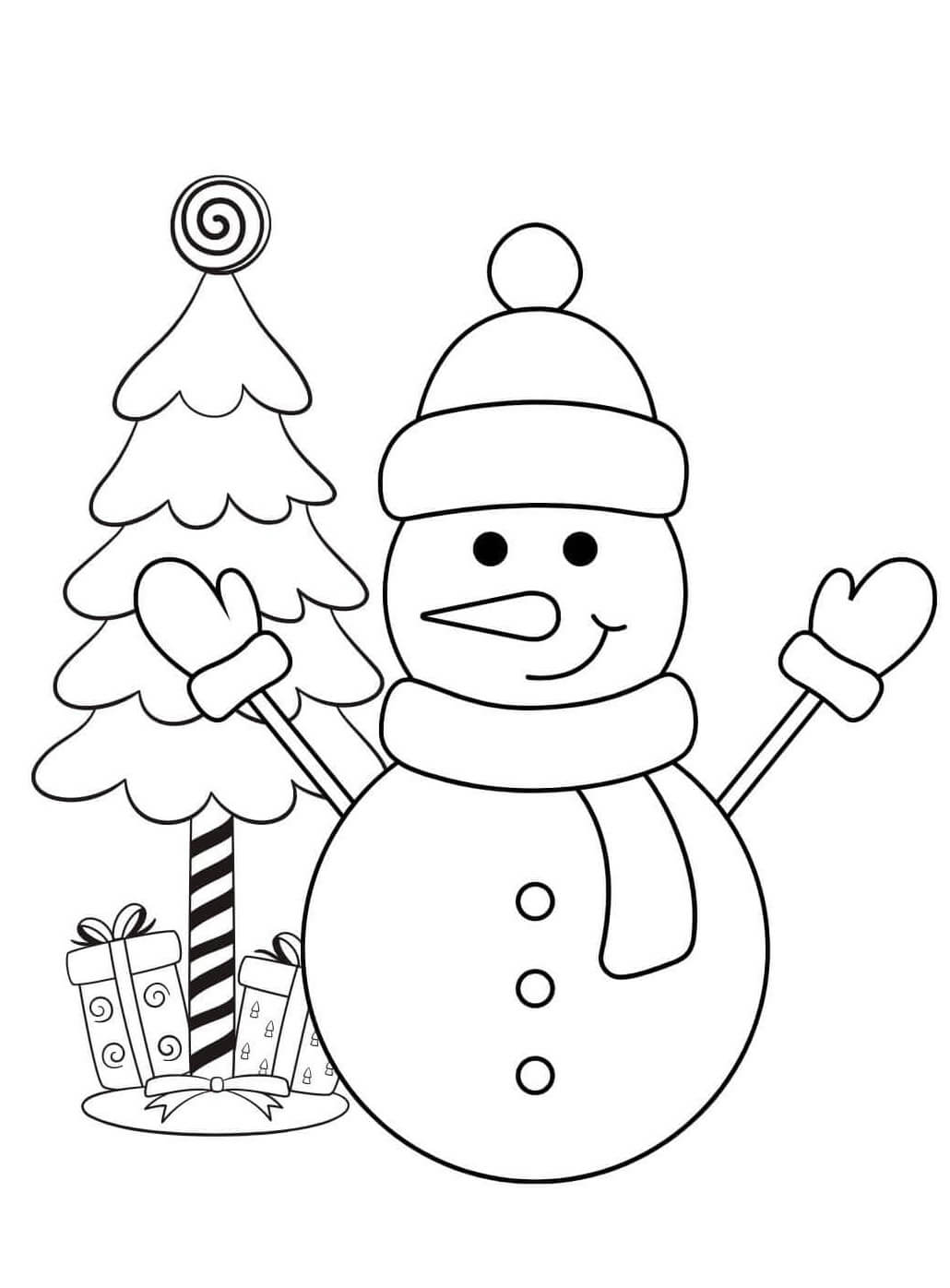 Desenho de Boneco de Neve para imprimir