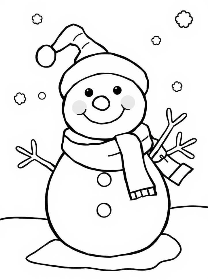 Desenho de Boneco de Neve para imprimir