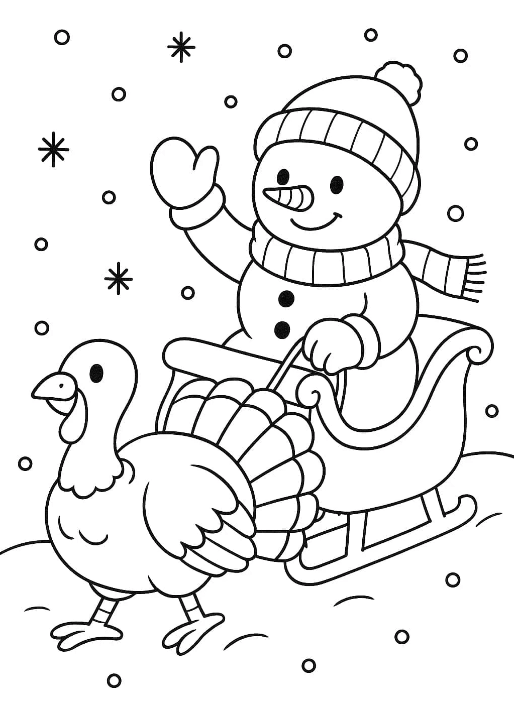 Desenho de Boneco de Neve para imprimir